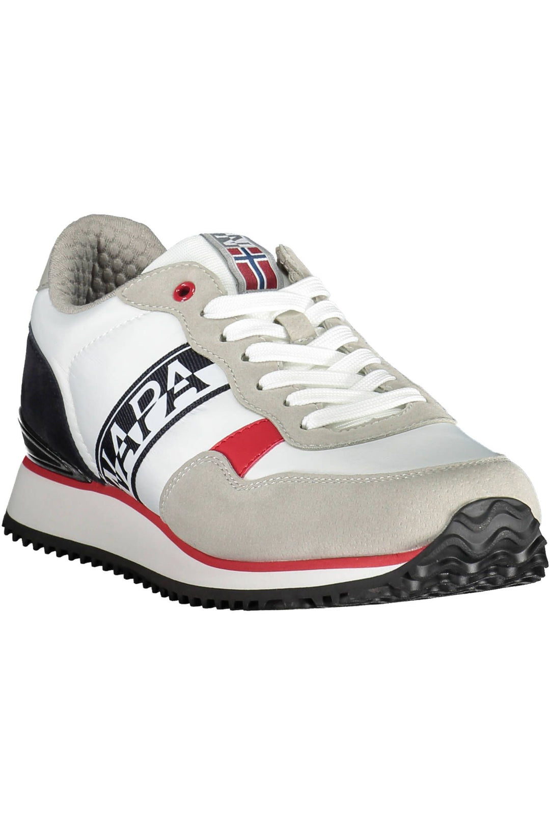 Napapijri Chic White Lace-Up Sneakers with Logo Detail