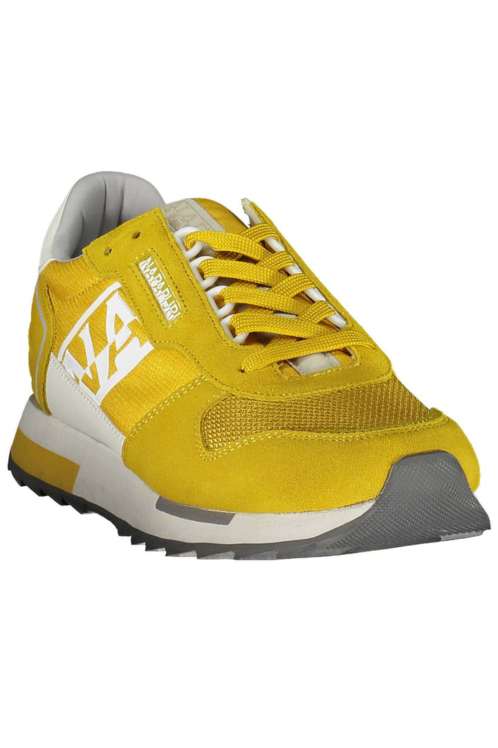 Napapijri Sleek Yellow Lace-Up Sport Sneakers