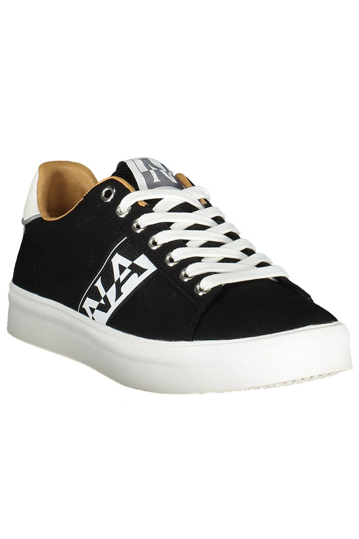Napapijri Black Lace-Up Sneakers with Contrasting Accents