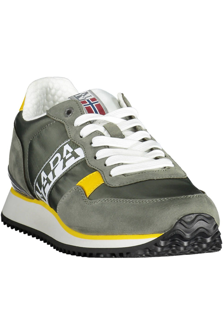 Napapijri Chic Green Lace-Up Sneakers with Logo Detail