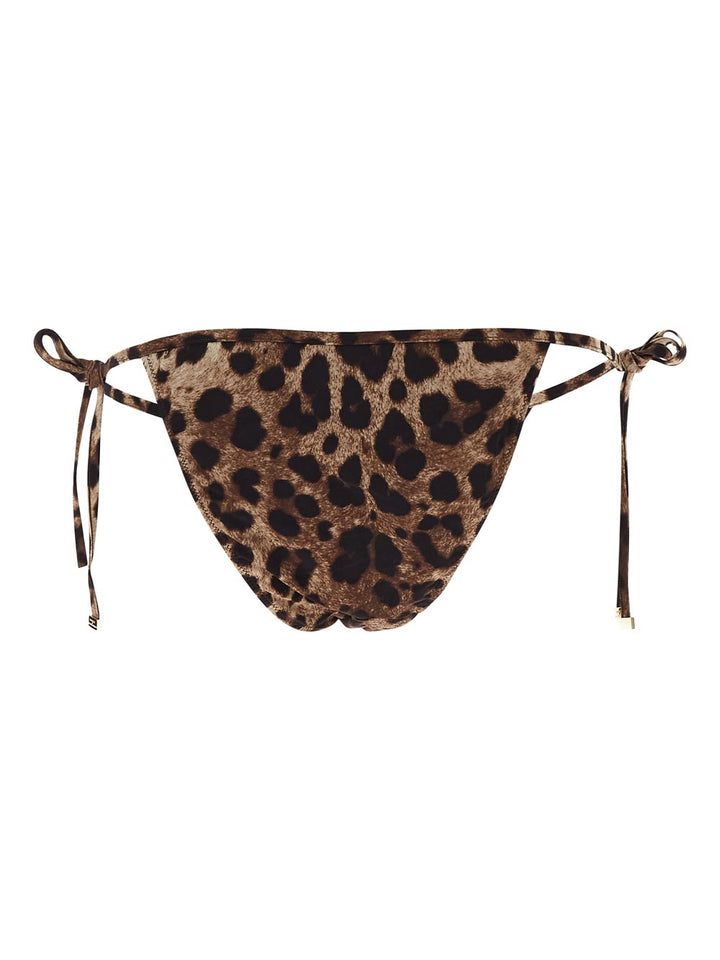 Dolce & Gabbana Leopard-Print String Bikini Bottoms