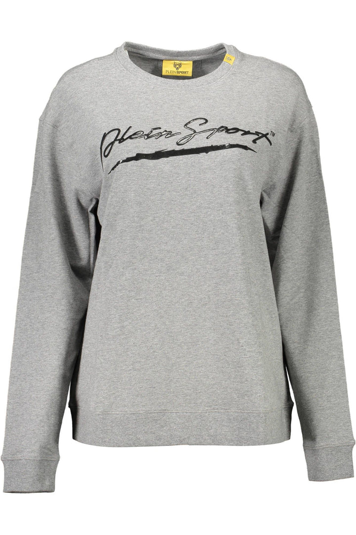 Plein Sport Chic Gray Contrast Detail Sweatshirt