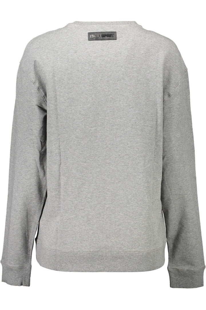 Plein Sport Chic Gray Contrast Detail Sweatshirt