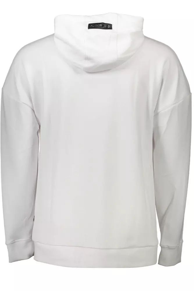 Plein Sport Elevated Casual White Hooded Sweatshirt