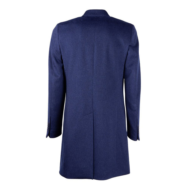 Made in Italy Navy Elegance Wool Coat for Men