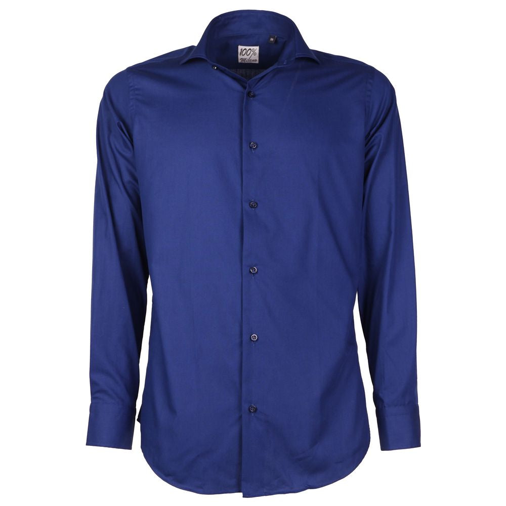Made in Italy Blue Cotton Shirt