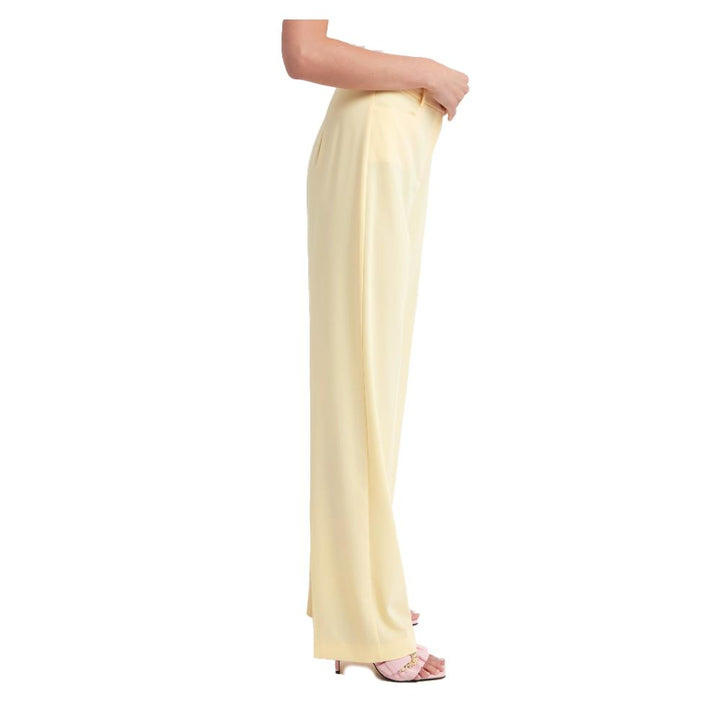 Patrizia Pepe Elegant Smooth Fabric Trousers in Yellow