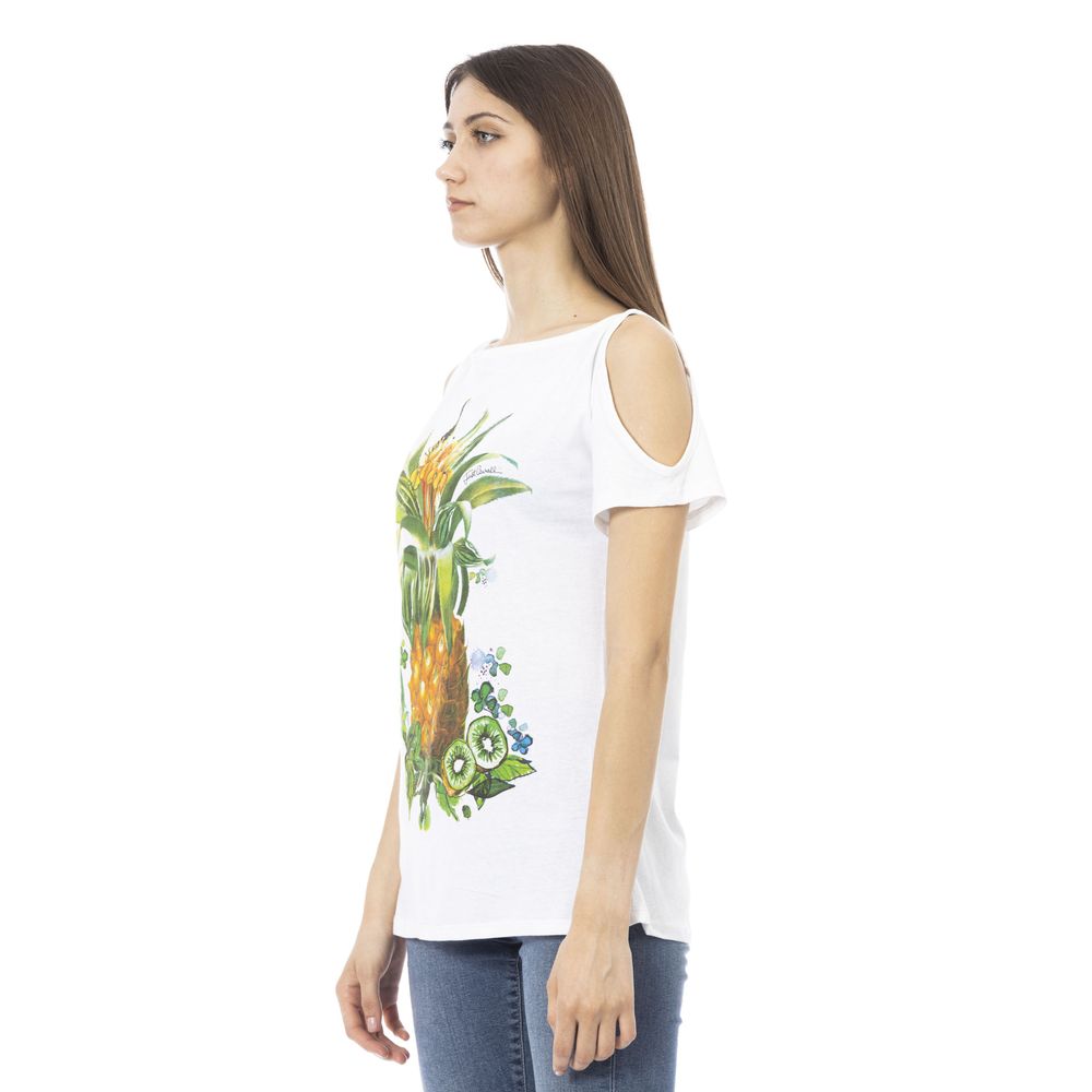 Just Cavalli Chic Uncovered Shoulder Printed Tee