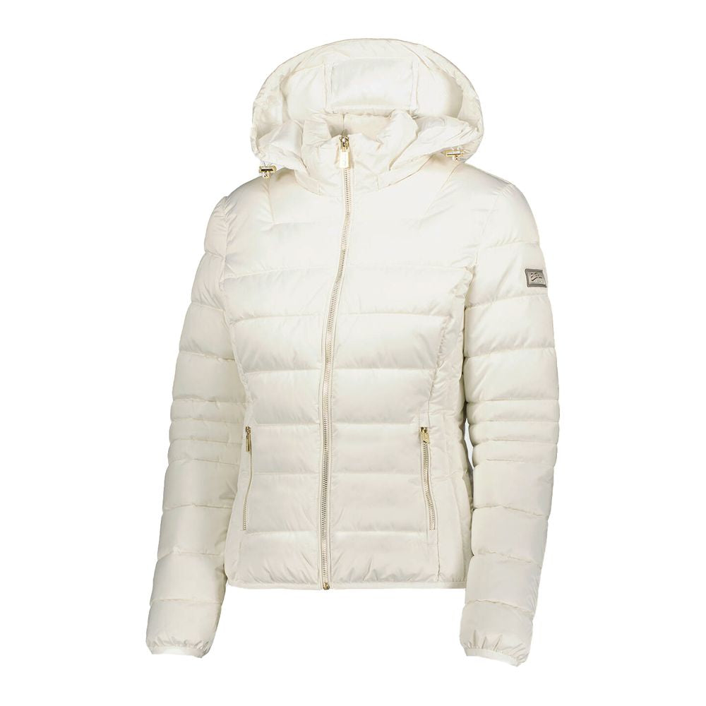 Yes Zee Chic White Short Down Jacket with Hood