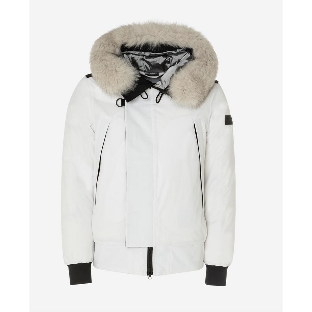Peuterey Elegant Four-Pocket Jacket with Genuine Fox Fur Hood