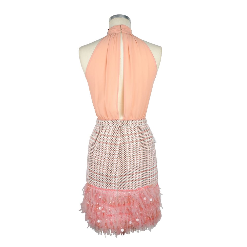 Elisabetta Franchi Antique Pink Sequin Pocketed Dress Duo
