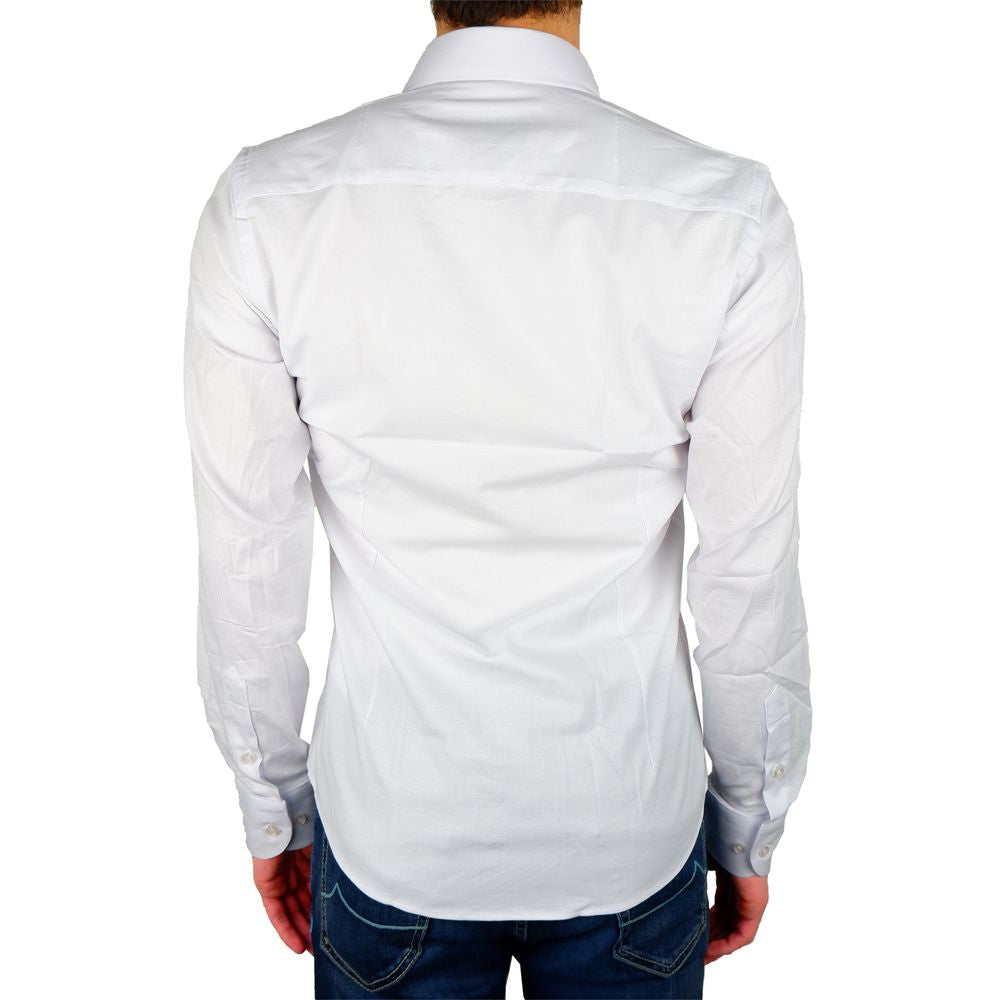 Made in Italy Elegant Milano White Gabardine Shirt