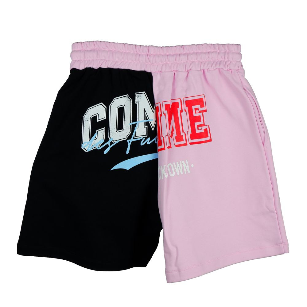 Comme Des Fuckdown Chic Two-Tone Graphic Shorts