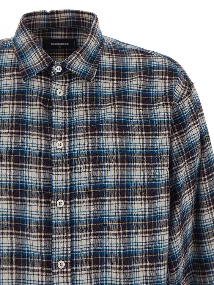 Dsquared2 Layered Sleeves Checked Shirt