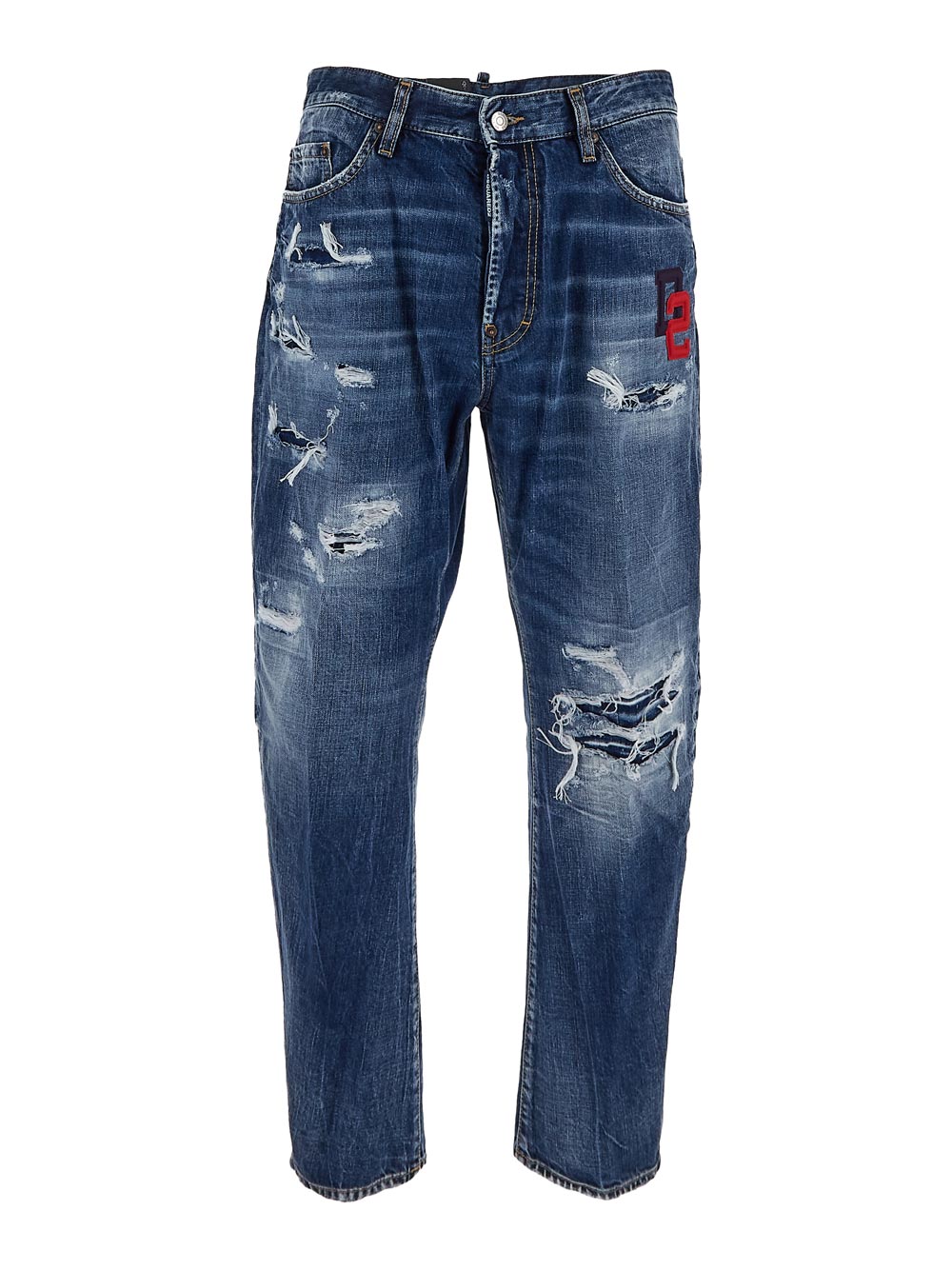 Dsquared2 Dark Ripped Wash Bro Jeans