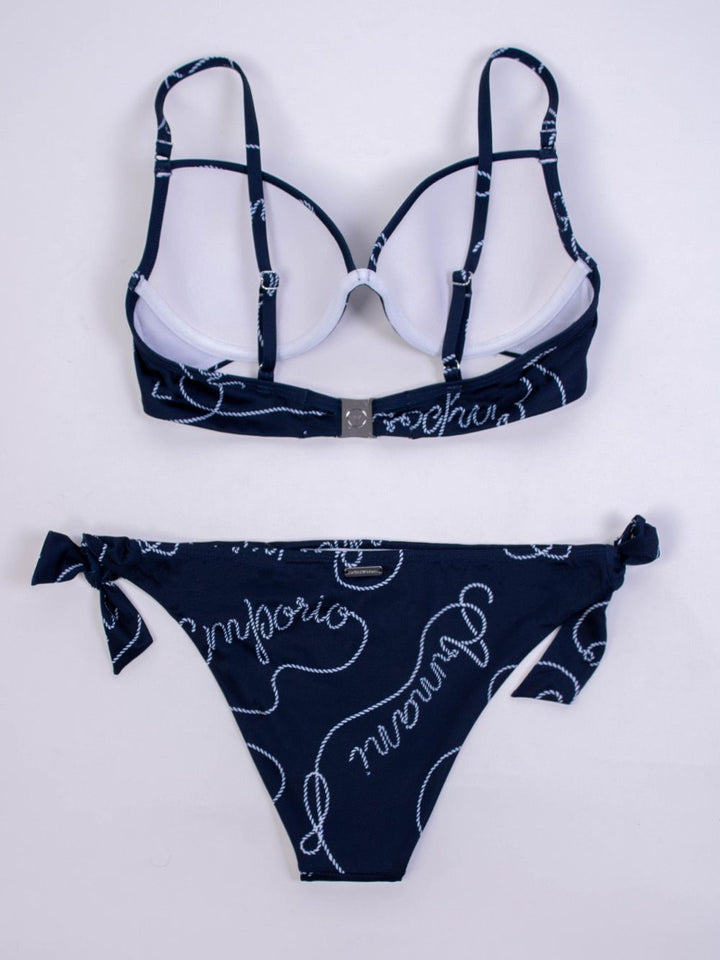 Emporio Armani Printed Blue Terry Triangle Bikini