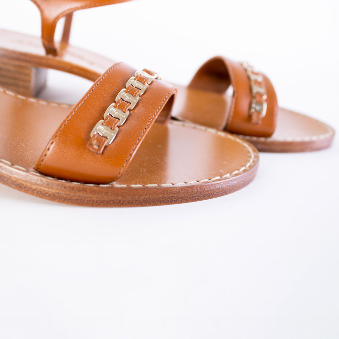 Salvatore Ferragamo Brown Leather Tremiti Sandals