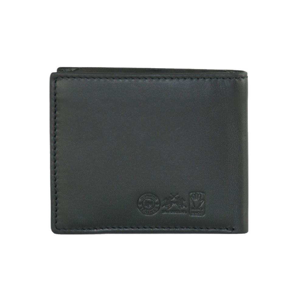 La Martina Elegant Black Leather Wallet