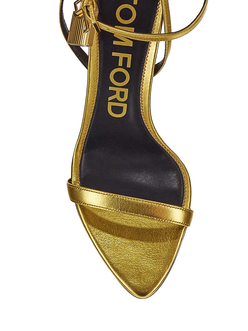 Tom Ford Laminated Nappa Leather Padlock Pointy Naked Sandal 85Mm