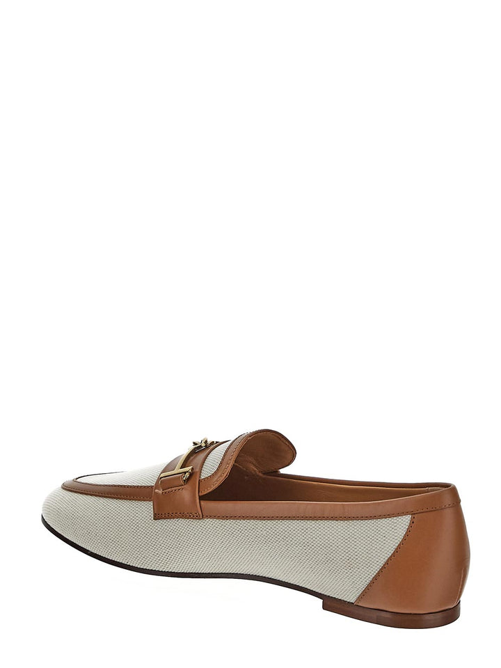Tod'S Loafers In Fabric And Leather