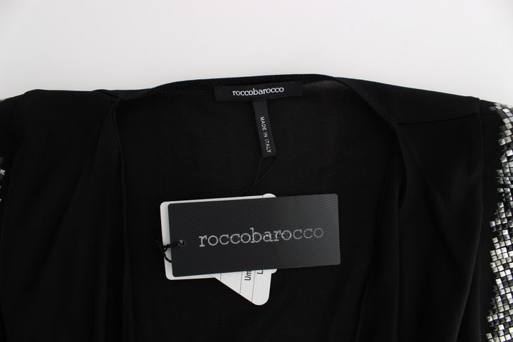 Roccobarocco Elegant Draped Neckline Sleeveless Dress