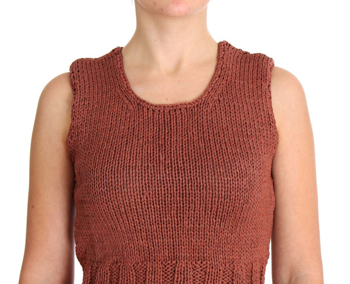 PINK MEMORIES Chic Red Sleeveless Knit Vest Sweater