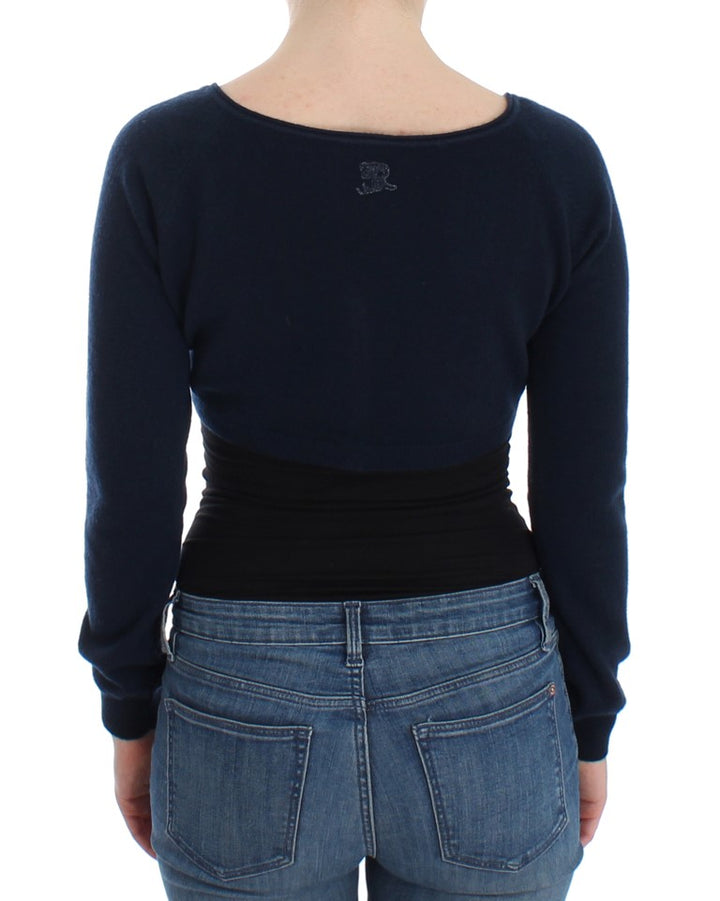 Ermanno Scervino Chic Cashmere-Blend Cropped Sweater in Blue