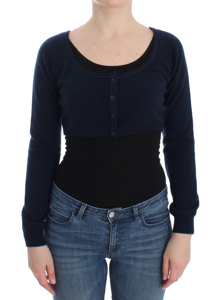 Ermanno Scervino Chic Cashmere-Blend Cropped Sweater in Blue