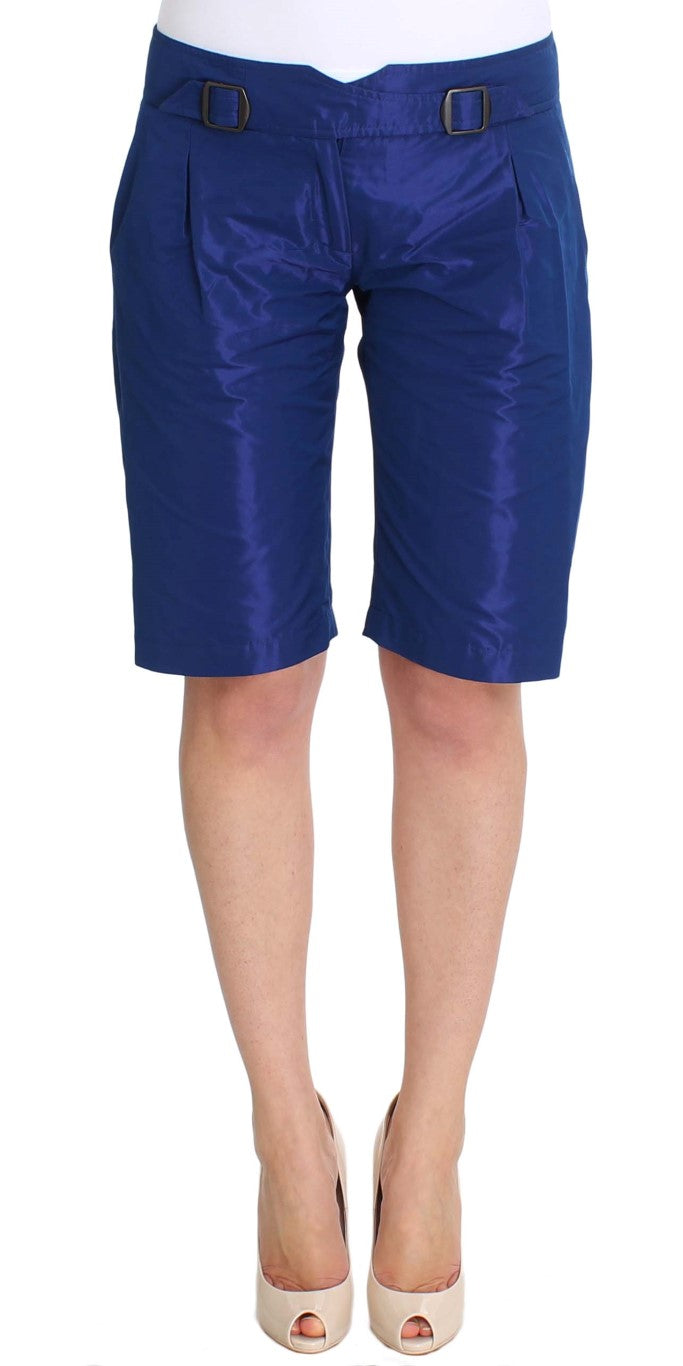 Ermanno Scervino Chic Blue Mid Waist Shorts