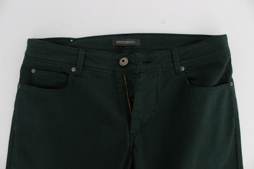 Ermanno Scervino Chic Green Straight Cut Jeans