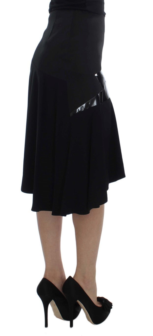 Exte Chic Black and Blue Cotton Blend Skirt