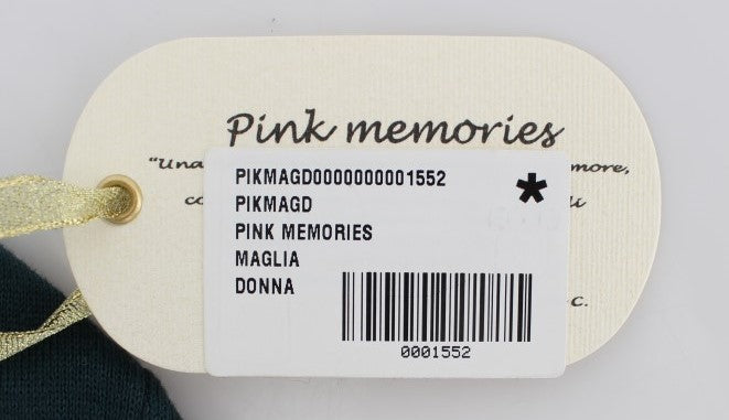 PINK MEMORIES Elegant Green Cotton Cardigan Sweater