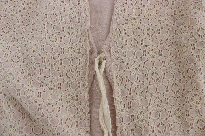 PINK MEMORIES Elegant Pink Wrap Sweater Cotton Knit