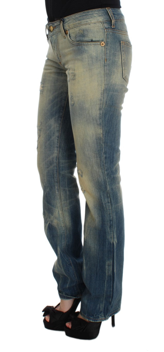Cavalli Elegant Slim Bootcut Blue Jeans