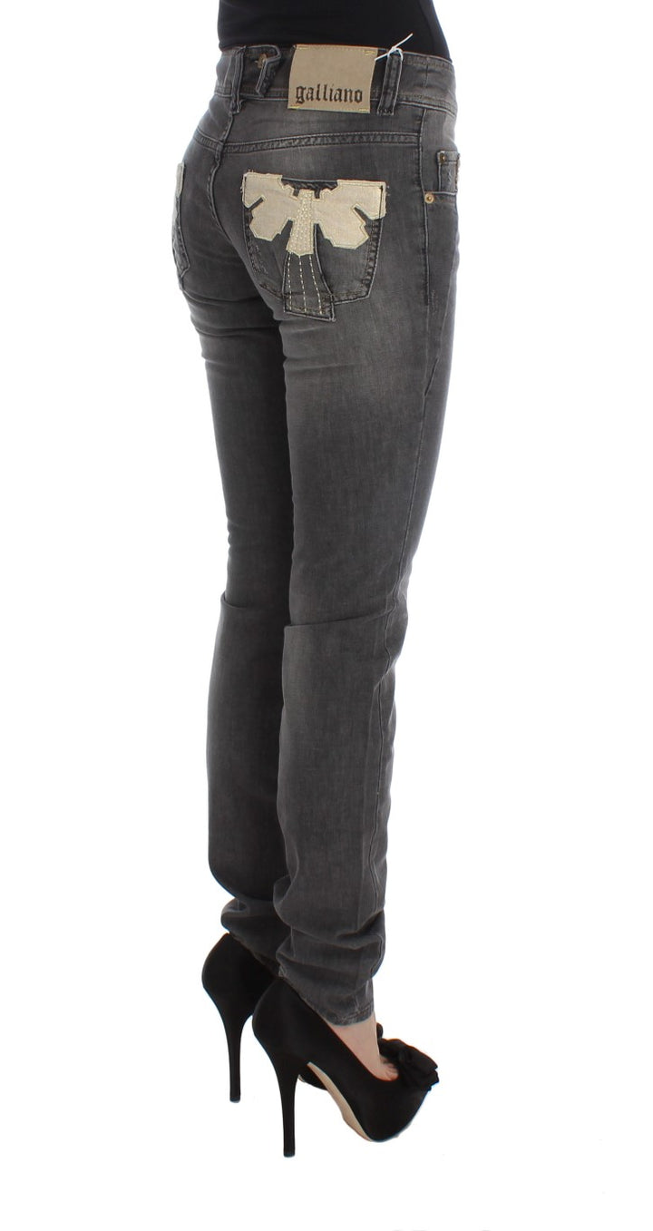 John Galliano Elegant Slim Fit Gray Wash Jeans