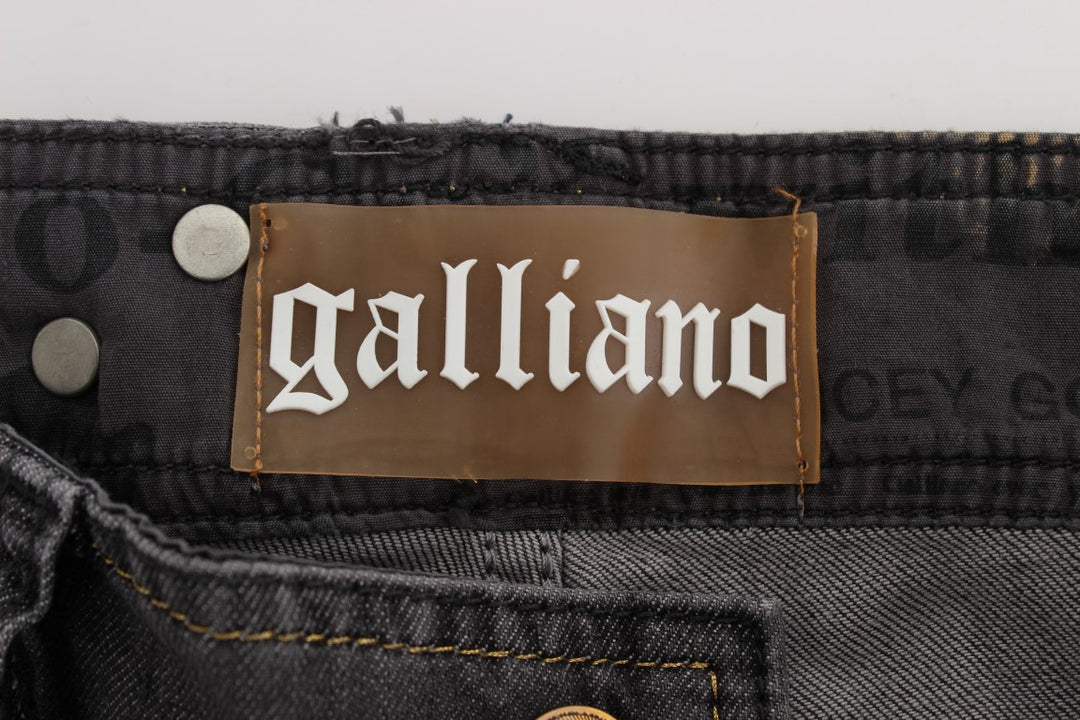 John Galliano Elegant Slim Fit Gray Wash Jeans