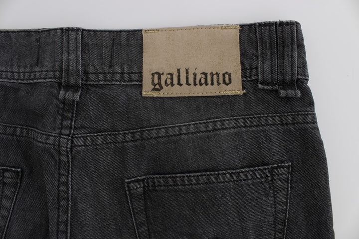 John Galliano Chic Gray Wash Straight Fit Jeans