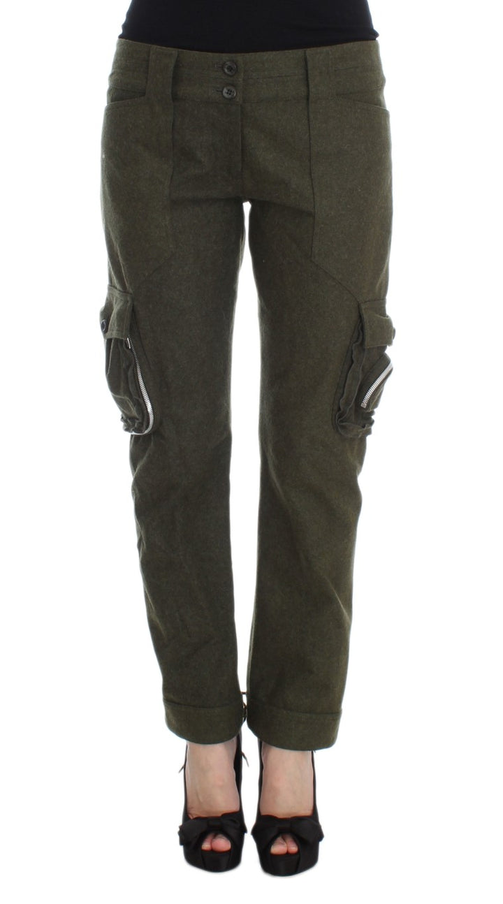Ermanno Scervino Chic Green Cargo Pants for Effortless Style