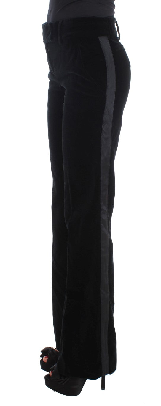 Ermanno Scervino Elegant Black Wide Leg Silk Blend Pants