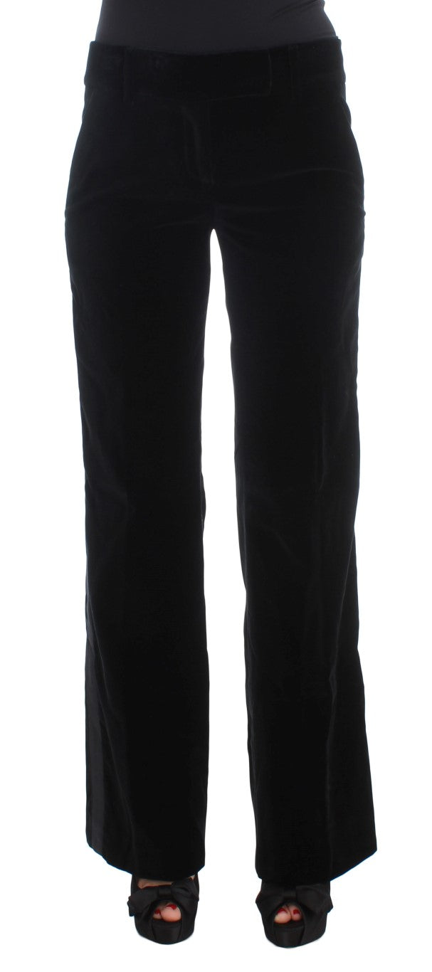 Ermanno Scervino Elegant Black Wide Leg Silk Blend Pants