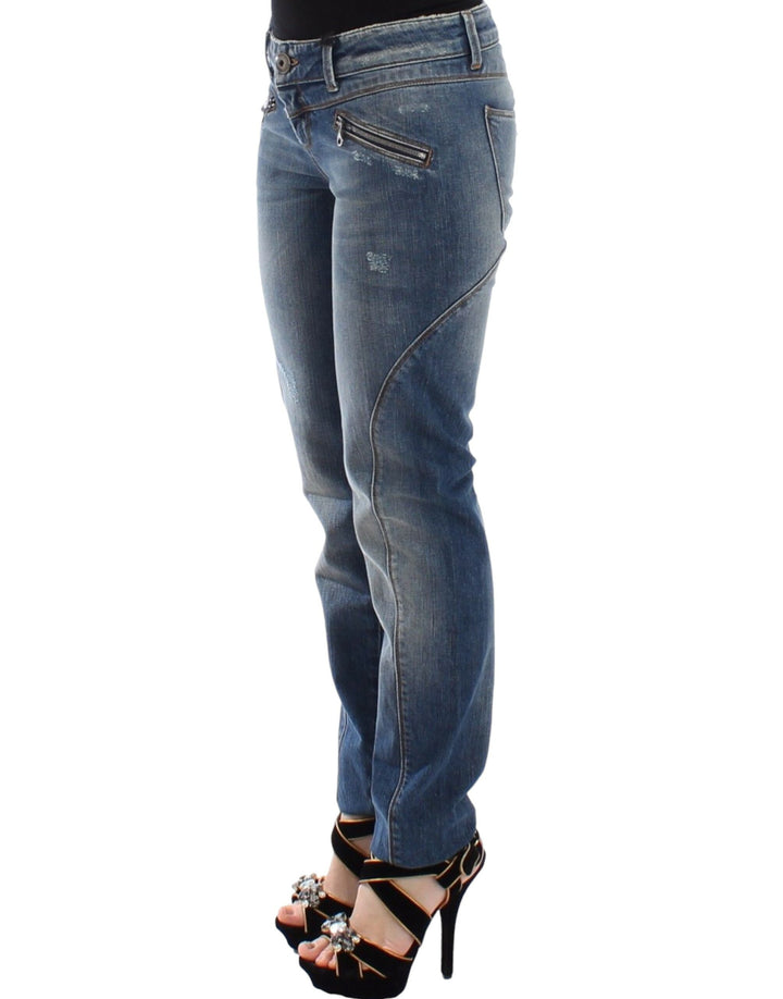 Ermanno Scervino Chic Slim-Fit Blue Denim Jeans