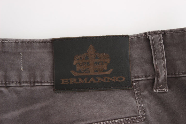 Ermanno Scervino Chic Gray Slim Leg Jeans - Elegance Meets Comfort