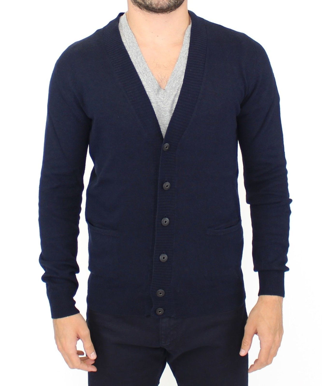 Ermanno Scervino Chic Blue Wool Blend Cardigan Sweater