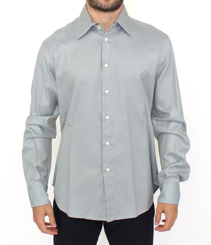 Ermanno Scervino Elegance Unleashed Gray Casual Button-Front Shirt