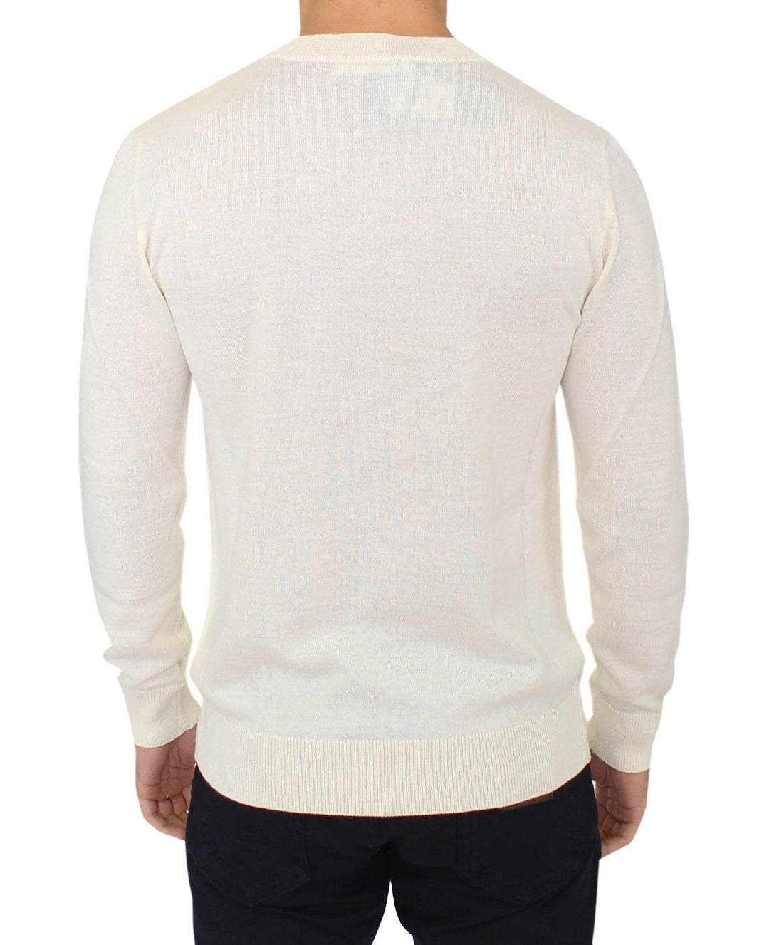 Ermanno Scervino Off-White V-Neck Wool Blend Pullover
