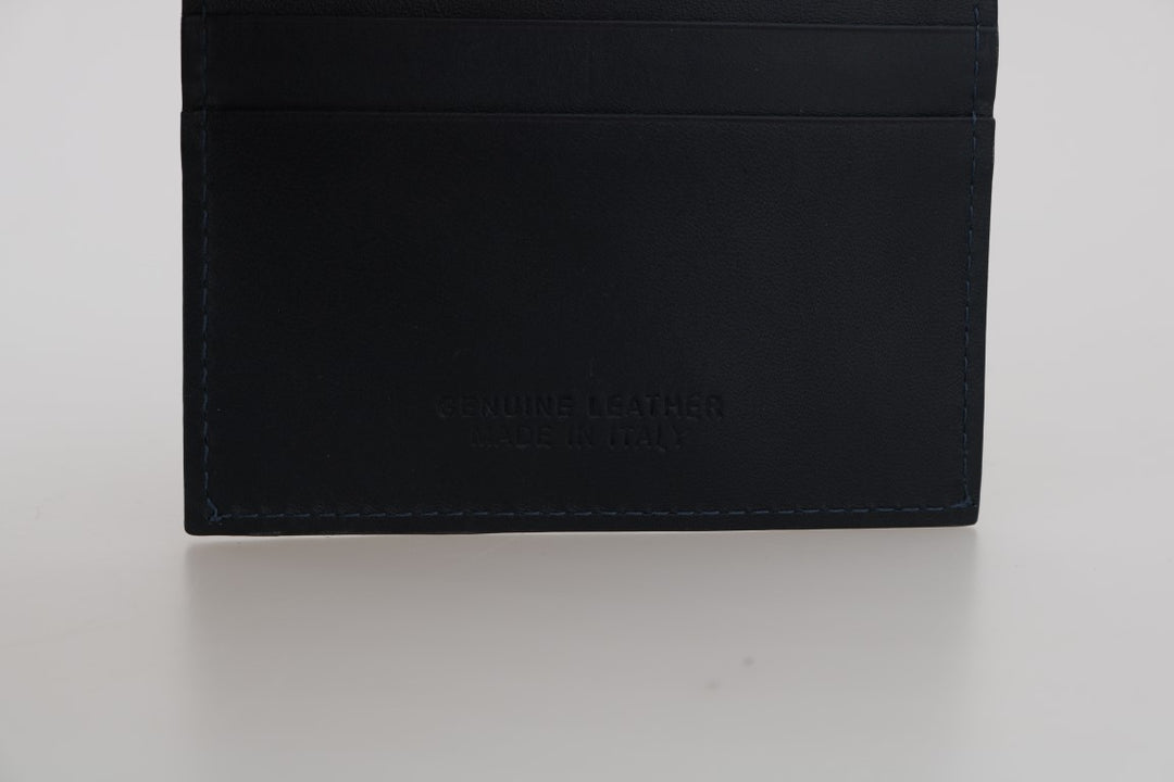 Billionaire Italian Couture Elegant Blue Leather Men's Wallet