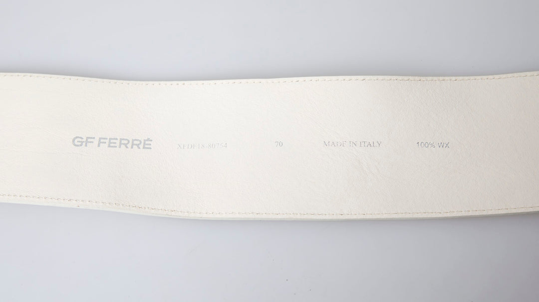 GF Ferre Chic Off White Snap Button Fashion Belt