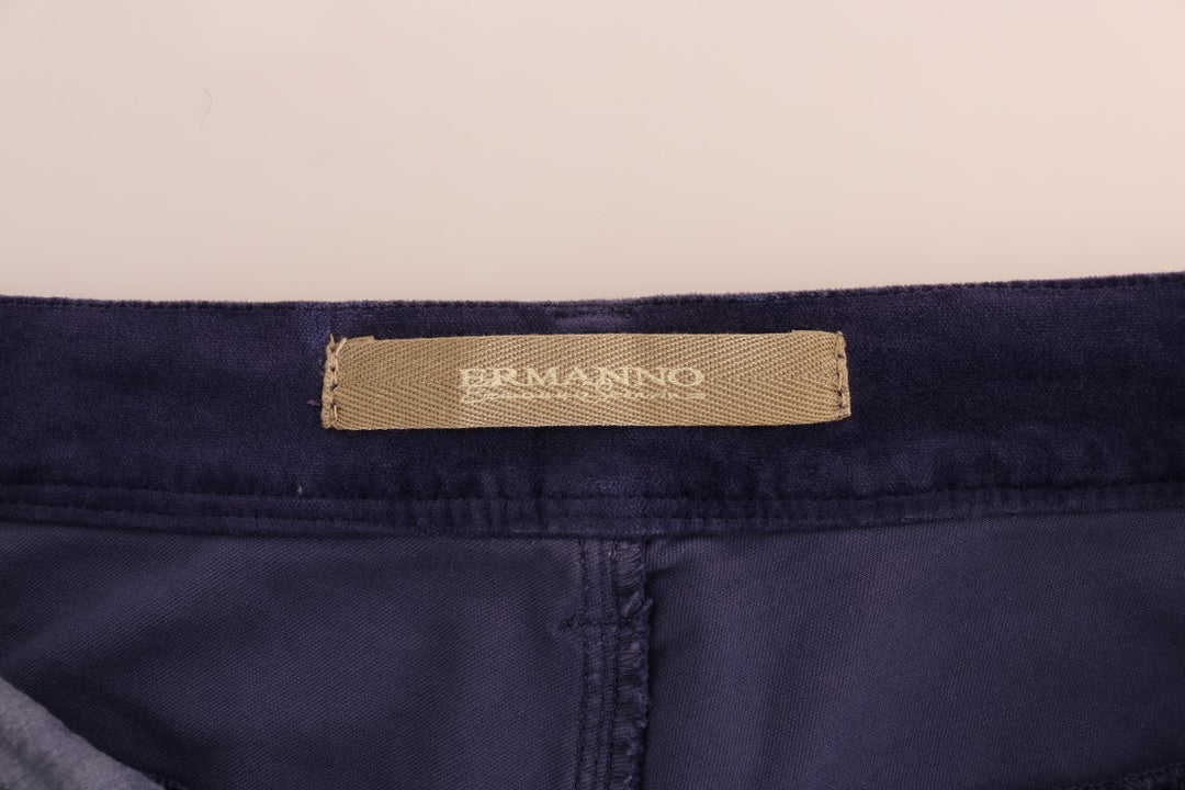 Ermanno Scervino Chic Purple Corduroy Bootcut Flare Pants