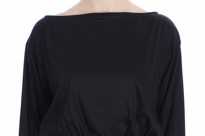 Versace Jeans Elegant Black Silk Blend Shift Dress