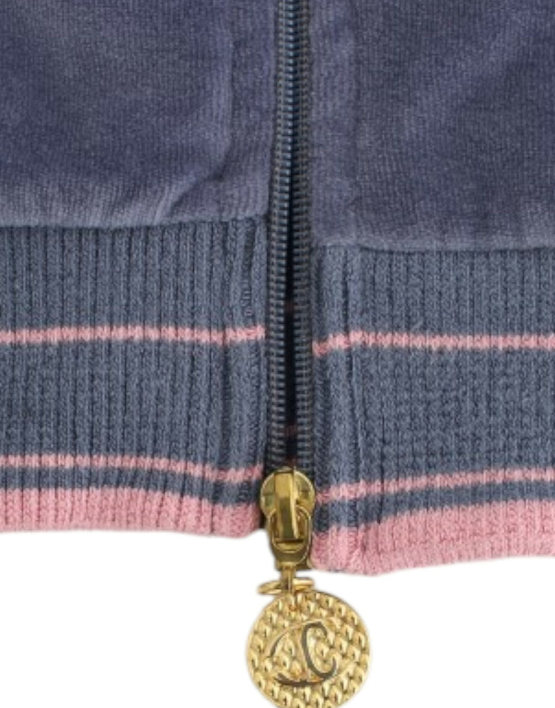 Cavalli Elegant Blue Zip Cardigan with Gold Details
